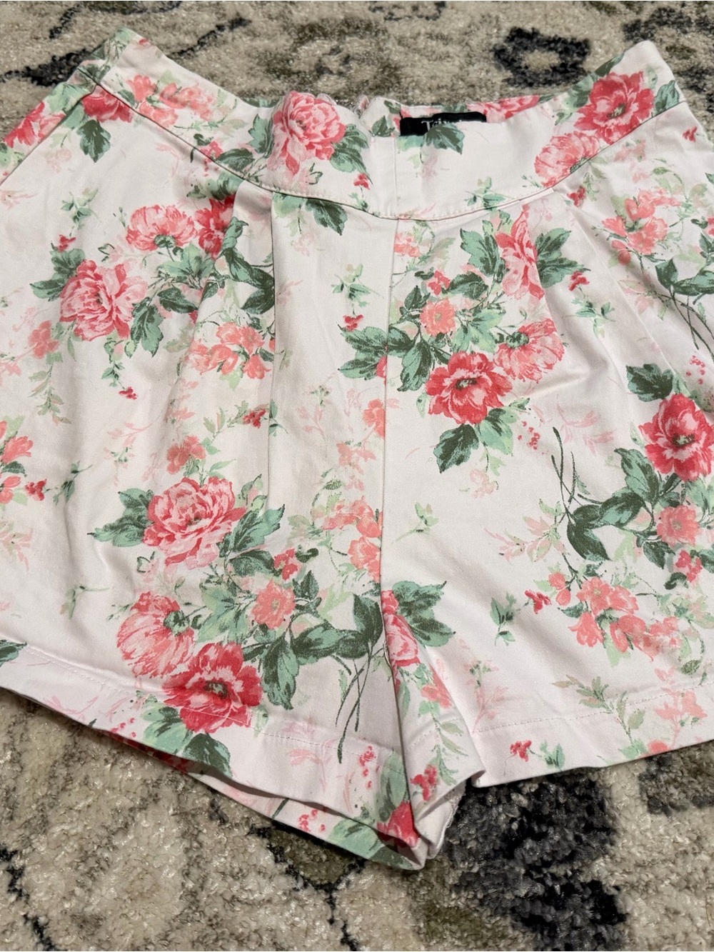 Trixxi by Francescas Floral Pink High-Waist Women’s Shorts